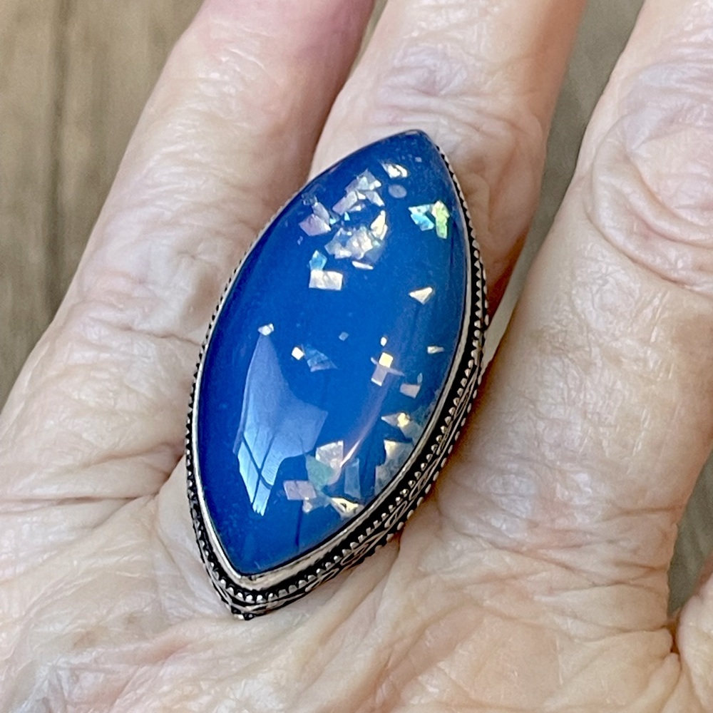 Triplet Opal Antique Design Ring